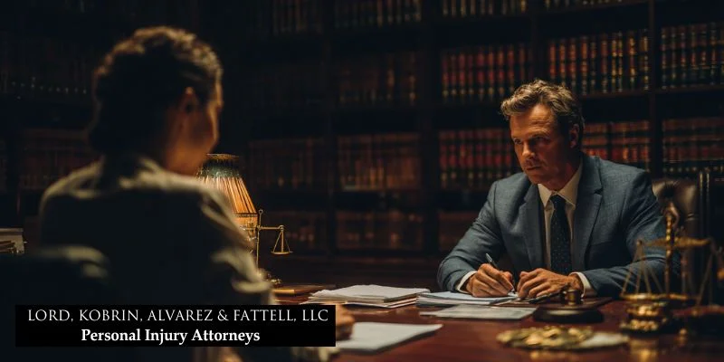 How to report workplace injuries and legal protections 2 Lawyer discusses workplace injury legal protections with injured employee.