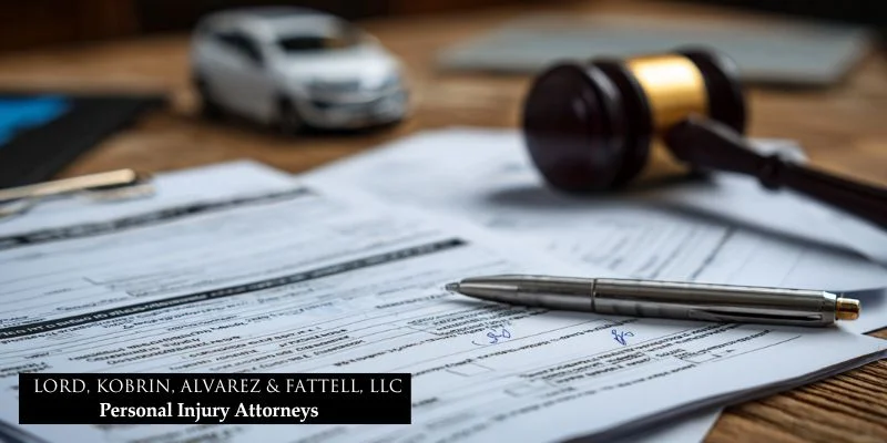Close-up of legal documents related to uninsured motorist claims.